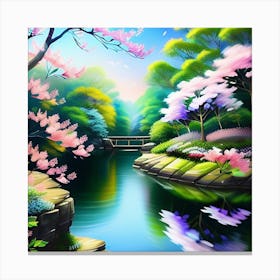 Cherry Blossoms In The Park Canvas Print