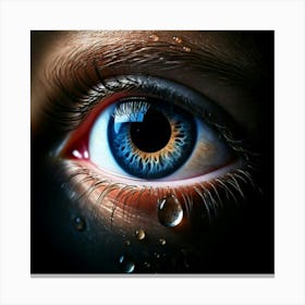 Firefly Hyper Realistic Close Up Of A Tear On Dark Background 68097 (2) Canvas Print