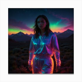 Girl In A Metallic Outfit Canvas Print