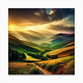 Sunset In The Valley 4 Canvas Print