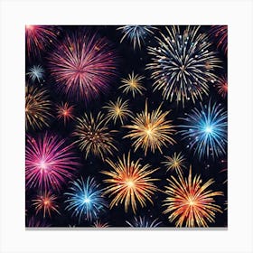 Fireworks Seamless Pattern 2 Canvas Print