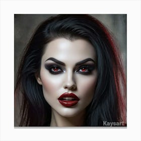 Beautiful Woman With Red Eyes Canvas Print