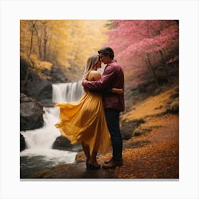 Fall Engagement Photo Canvas Print