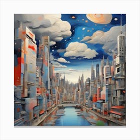 Futuristic Cityscape 7 Canvas Print