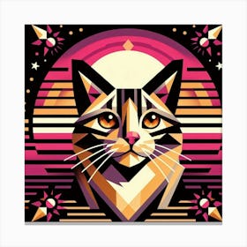 Jazz Low Poly Cat Canvas Print