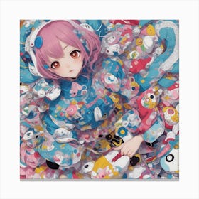 Kawaii Cyberpunk Girl I Canvas Print