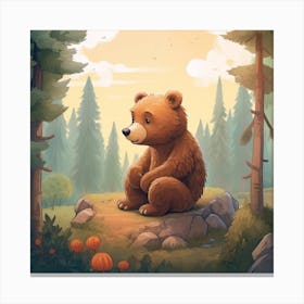 Bear In The Forest Canvas Print