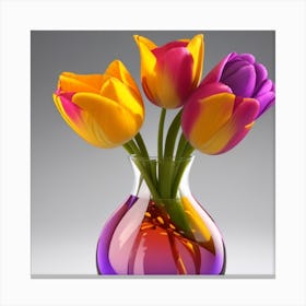 Tulips In A Vase4 Canvas Print
