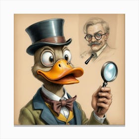 Duck With Magnifying Glass 3 Canvas Print