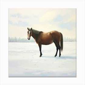 Horse In The Snow 16 Canvas Print