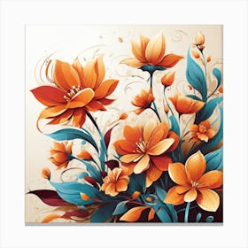 Orange Flowers 1 Canvas Print