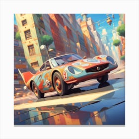 Car In The City Canvas Print