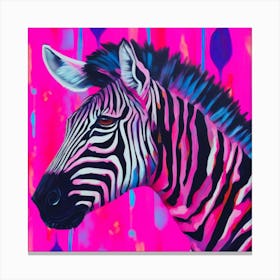 Neon Zebra Canvas Print