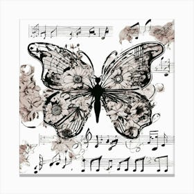 Music Note Butterfly 3 Canvas Print