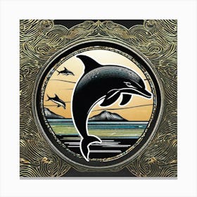 Dolphin In The Water Canvas Print