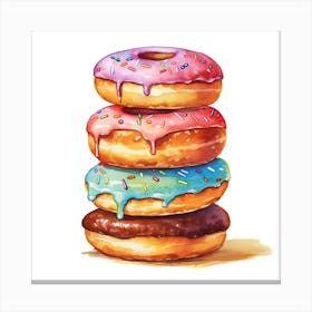 Stack Of Sprinkles Donuts Canvas Print
