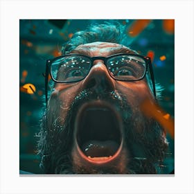 Man With Glasses And Confetti Canvas Print