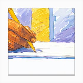 Hand Writing Canvas Print