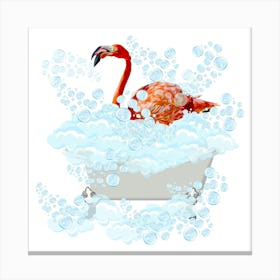 Flamingo in the Tub Canvas Print