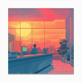 Hd Wallpapers Lofi Sunset Canvas Print