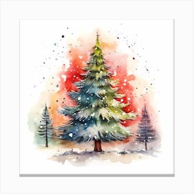 Celestial Frost: Winter Watercolour Dreams Canvas Print