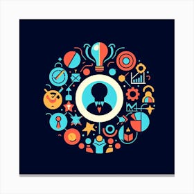 Business Icons Vector Illustration Canvas Print
