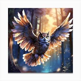 Owl In The Forest Canvas Print