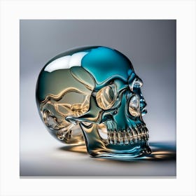 Blue Glass Skull 1 Canvas Print