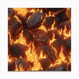 Flaming Logs 1 Canvas Print