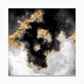 100 Nebulas in Space with Stars Abstract in Black and Gold n.078 Canvas Print
