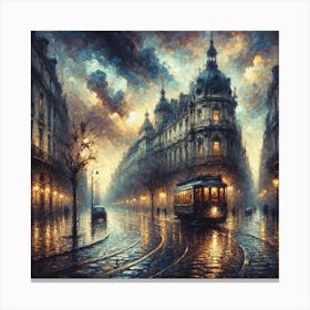 Paris At Night Art Print 2 Canvas Print