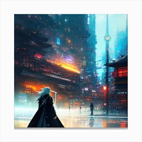 Cyberpunk City Canvas Print