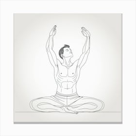 Man In Yoga Pose Drawing Canvas Print