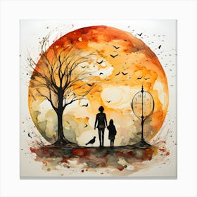 Joyful Moments Illustration Of Mother Child Happiness Canvas Print