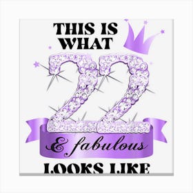 22 & Fabulous I Purple Lilac White Party Group Photo Outfit Canvas Print