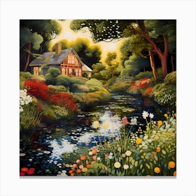 Floral Symphony by the Riverside Canvas Print