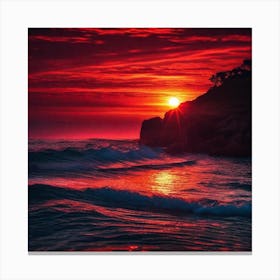 Sunset Over The Ocean 192 Canvas Print