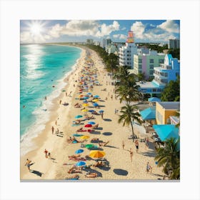 Summer Vibes Aerial Miami Beach (3) Canvas Print