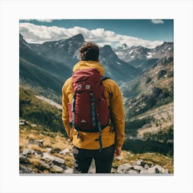 Man With A Backpack Canvas Print