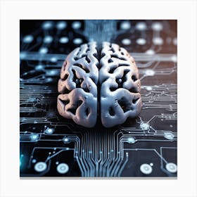 Brain On A Circuit Board 27 Canvas Print