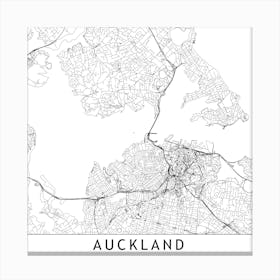 Auckland Map Canvas Print