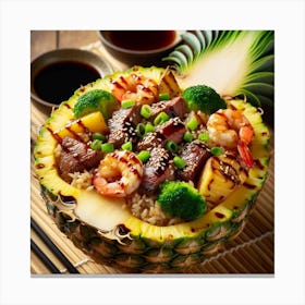 Asian Food In A Pineapple 1 Canvas Print