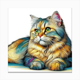 Feline Cat Creative Artwork Illustration 152 Canvas Print