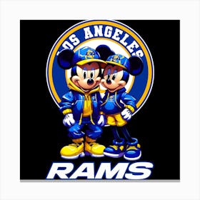 Mickey And Minnie Los Angeles Rams Canvas Print