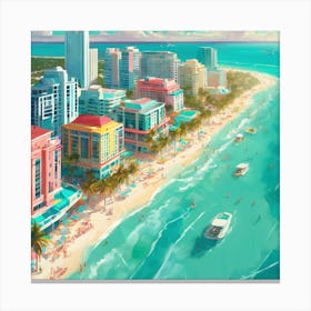 Summer Vibes Aerial Miami Beach (5) Canvas Print
