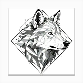 Geometric Wolf Head 1 Canvas Print