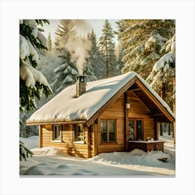 Cabin In The Woods 1 Canvas Print