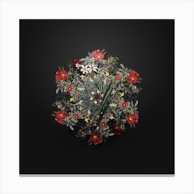 Vintage Gladiolus Flower Wreath on Wrought Iron Black n.0543 Canvas Print