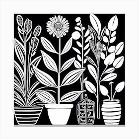 Lion cut inspired Black and white Garden plants & flowers art, Gardening art, Garden 211 Canvas Print