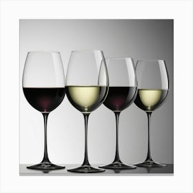 Illustrative Albedo Grey Wine Glasses Art 1 Canvas Print